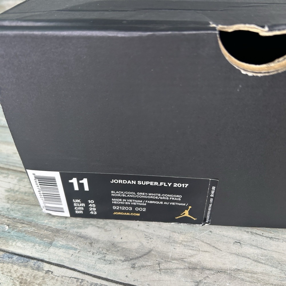 Nike Mens Air Jordan Superfly 2017 Sneakers Leather Size US 11 Black - Picture 6 of 15